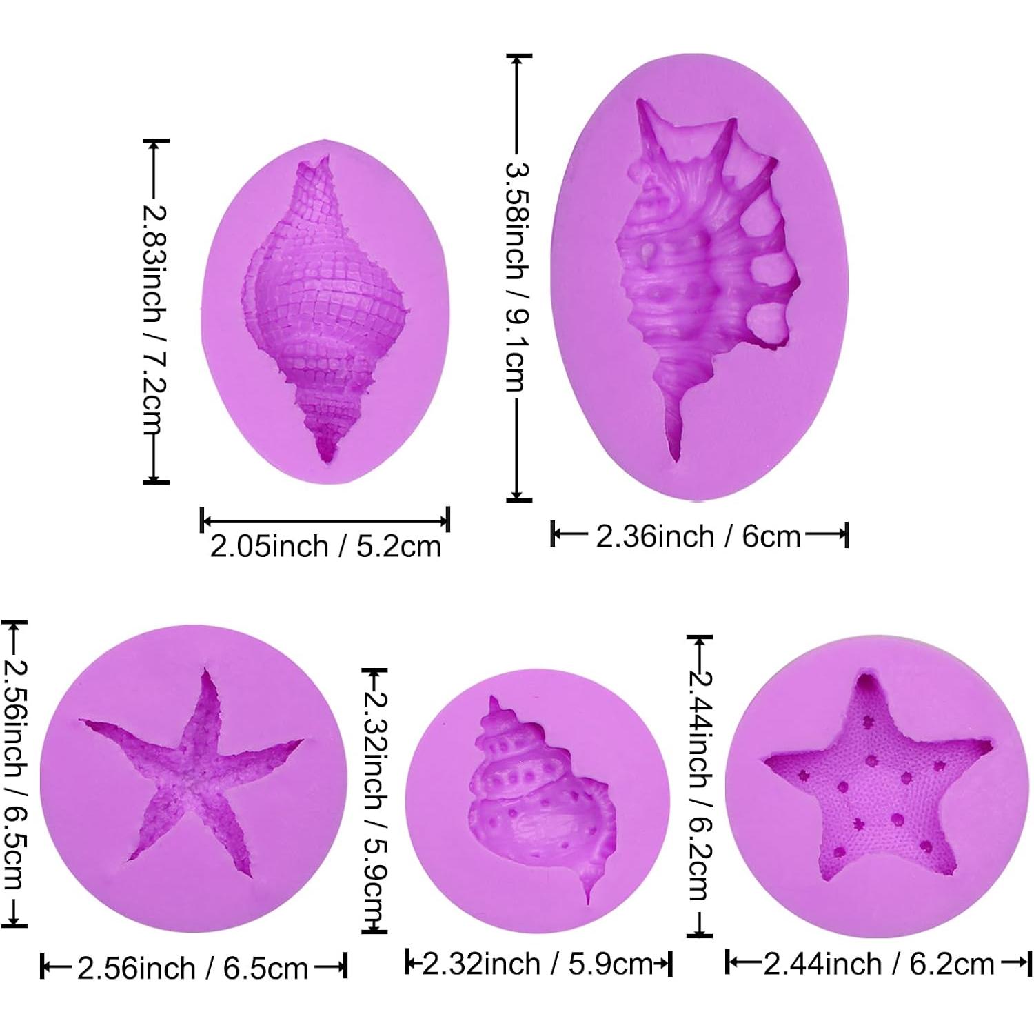 Set de 5 Moldes de Silicona Oceánicos ACVCATTO para Pasteles