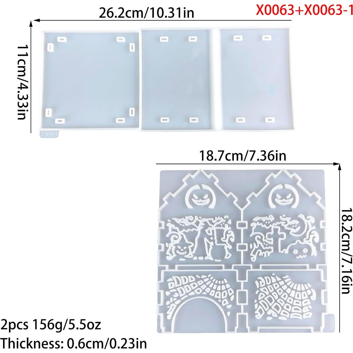 Molde de Silicona Halloween Kingmise Casa Embrujada 26.2x18.7cm