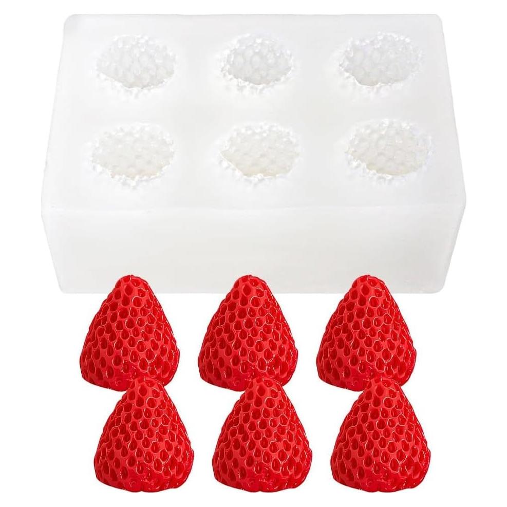 Molde de Silicona Quweiz Fresa 3D 6 Cavidades 99x69mm