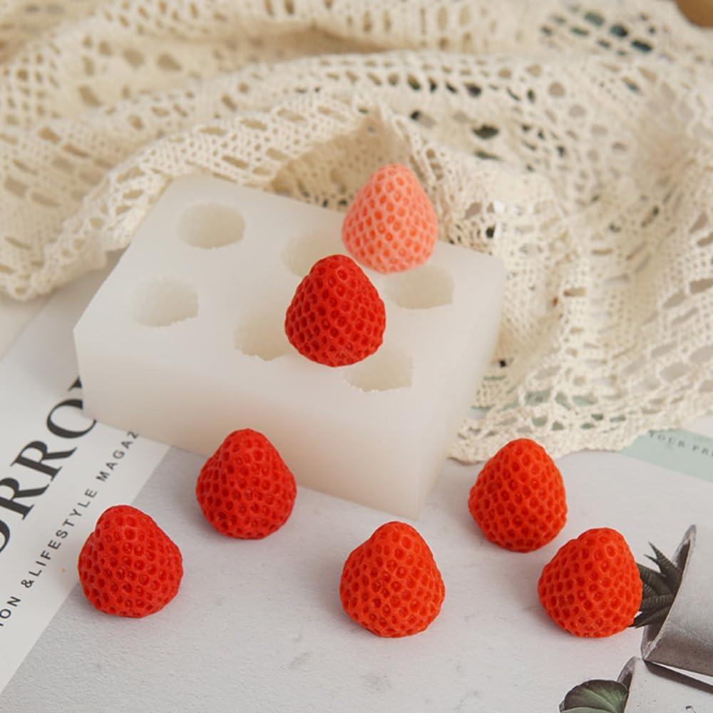 Molde de Silicona Quweiz Fresa 3D 6 Cavidades 99x69mm