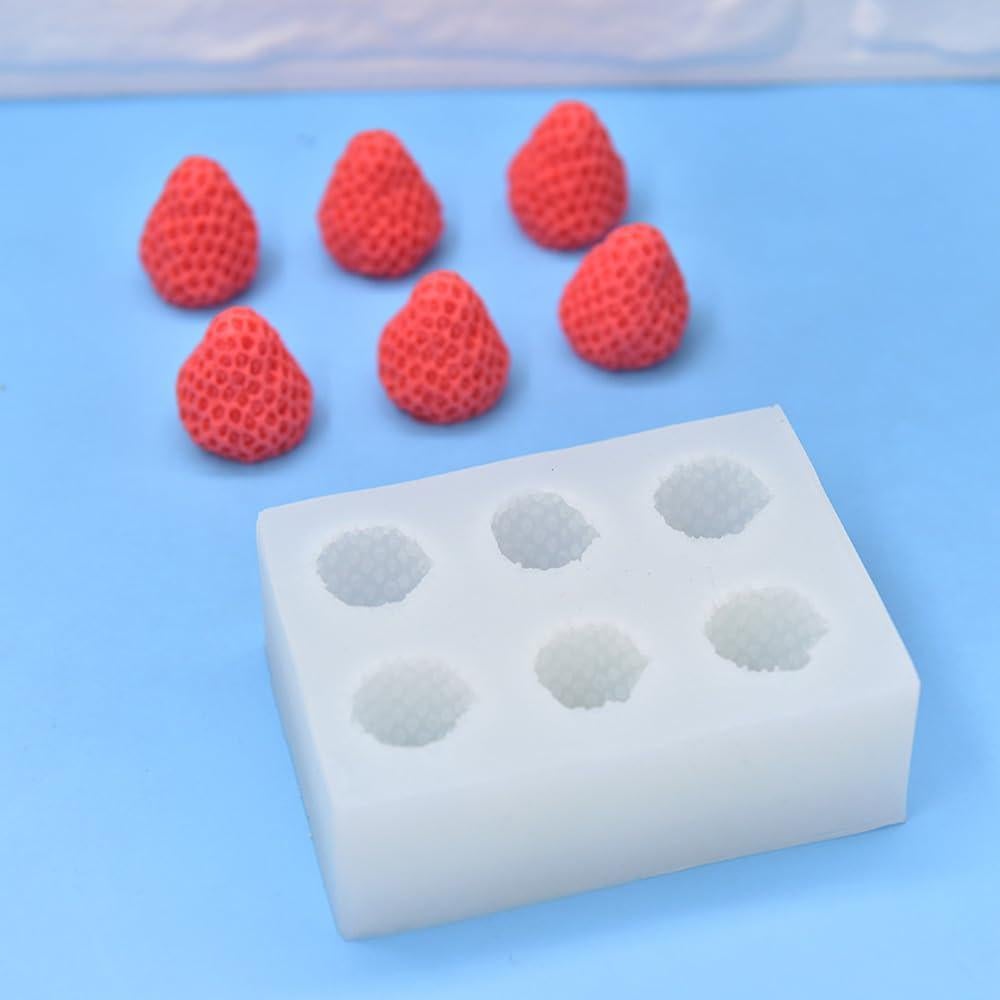 Molde de Silicona Quweiz Fresa 3D 6 Cavidades 99x69mm