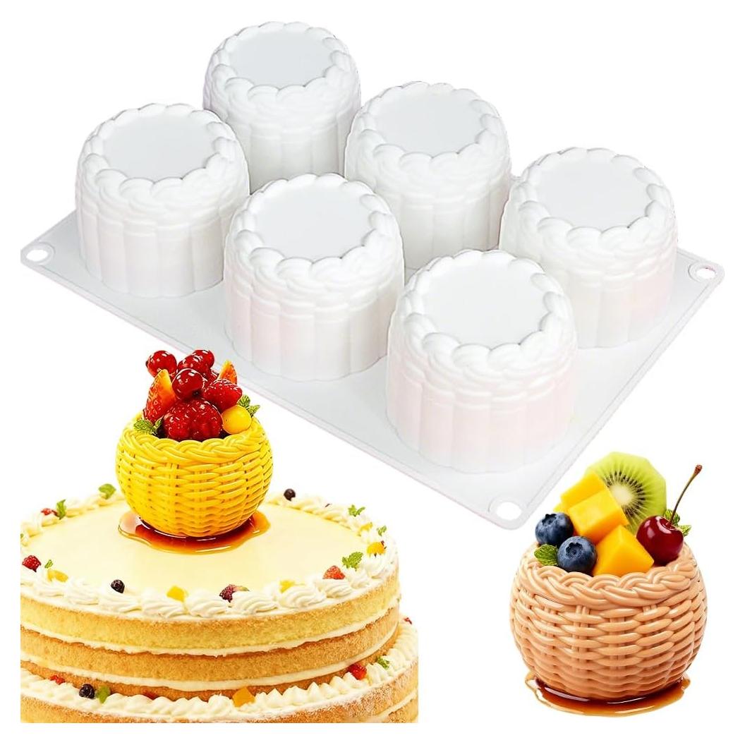 Molde de Silicona para Pastel Mousse Yajuo Cesta de Flores 23.4x16x5cm