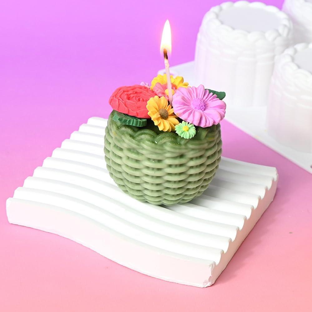Molde de Silicona para Pastel Mousse Yajuo Cesta de Flores 23.4x16x5cm