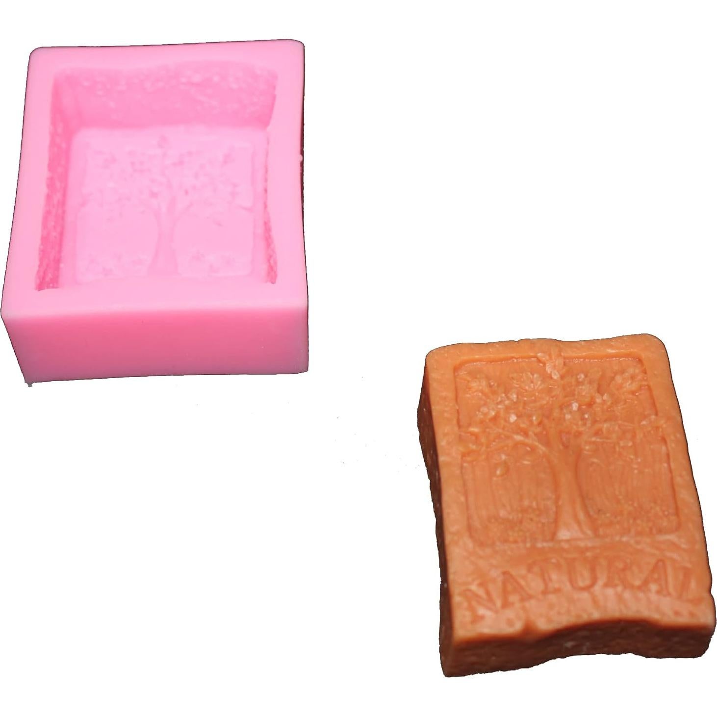 Molde de Silicona para Jabón LVDGE 4PCS Árbol Natural