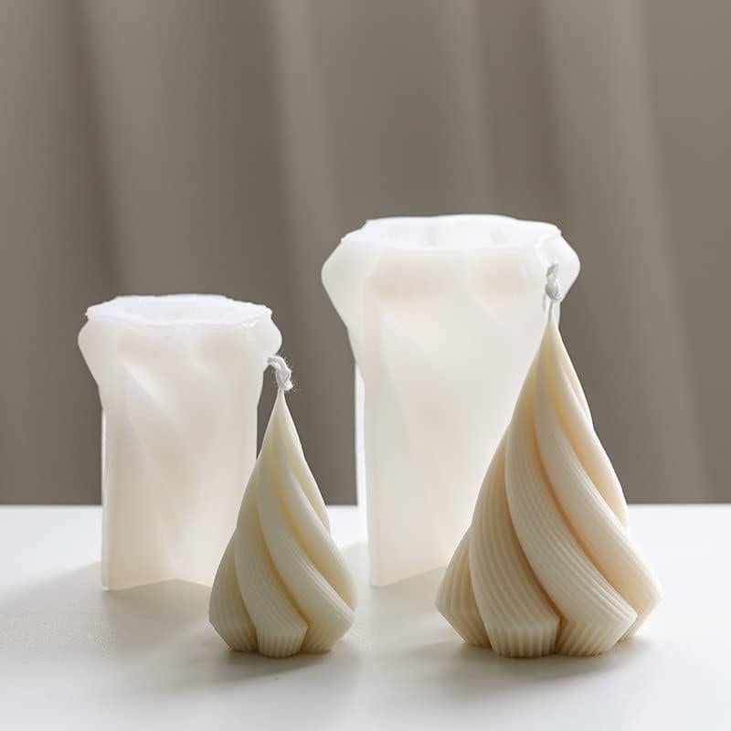 Molde de Vela Espiral de Silicona LSLEVA - 2 Piezas 8.9x12.4cm