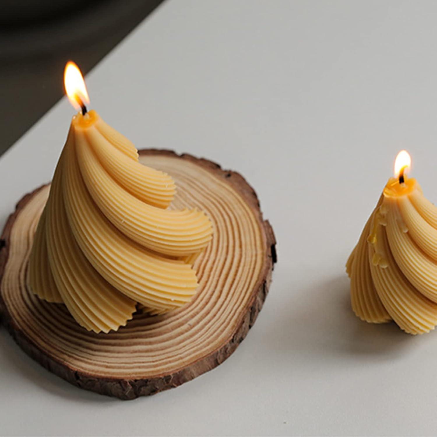 Molde de Vela Espiral de Silicona LSLEVA - 2 Piezas 8.9x12.4cm