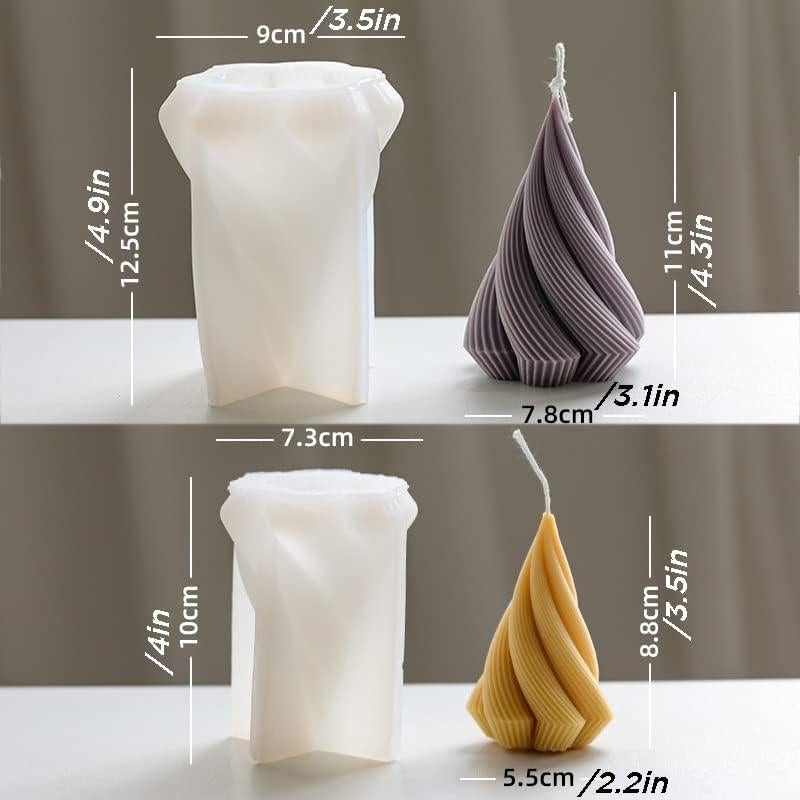 Molde de Vela Espiral de Silicona LSLEVA - 2 Piezas 8.9x12.4cm