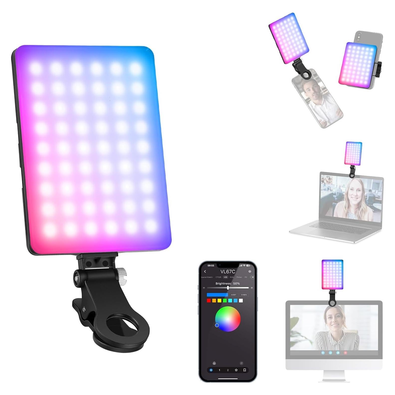 Luz RGB NEEWER VL67C 94 LEDs Recargable para Selfies