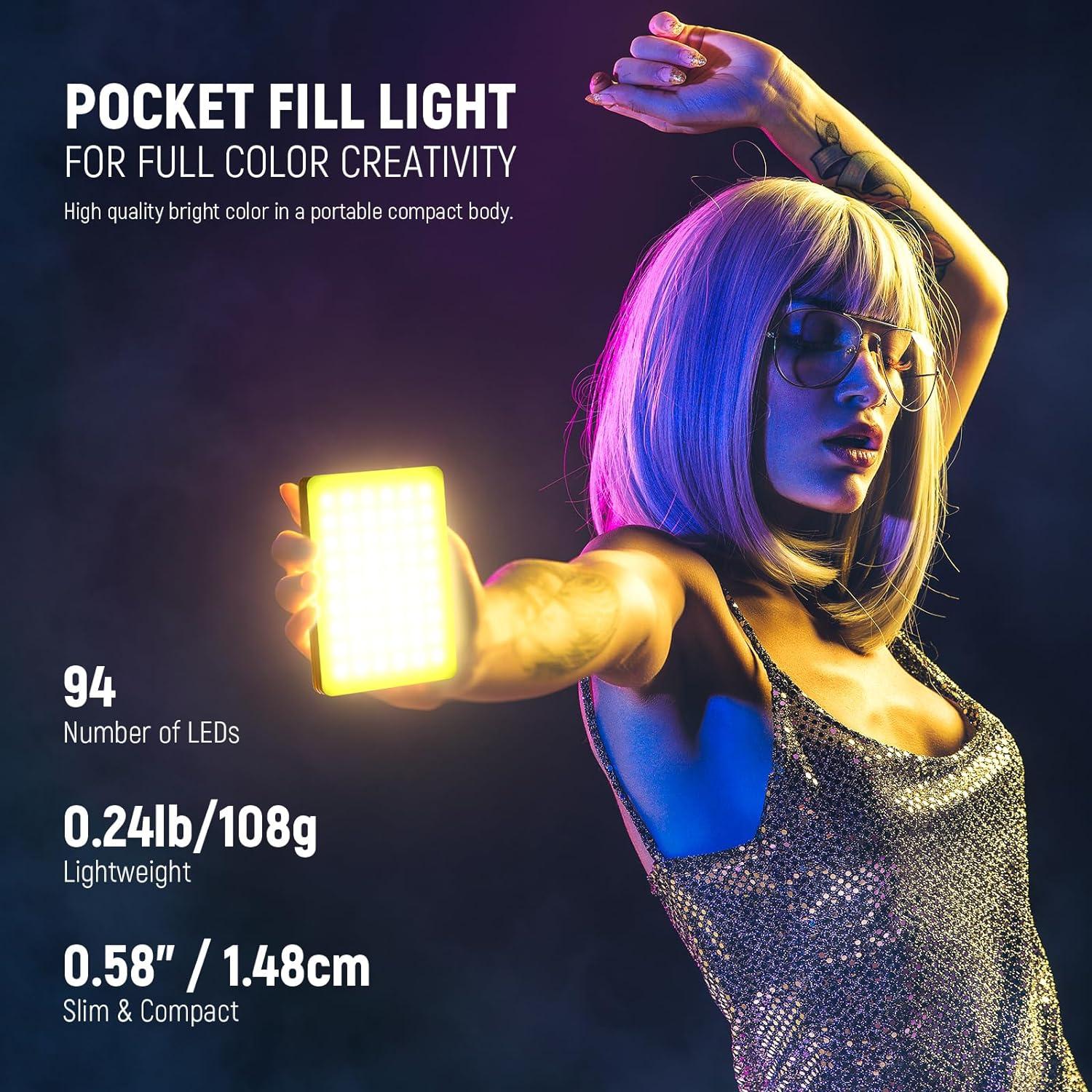 Luz RGB NEEWER VL67C 94 LEDs Recargable para Selfies