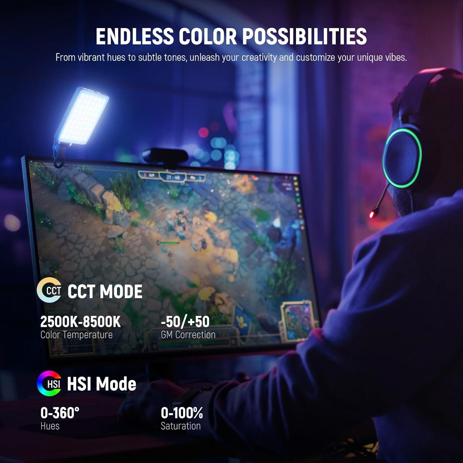 Luz RGB NEEWER VL67C 94 LEDs Recargable para Selfies