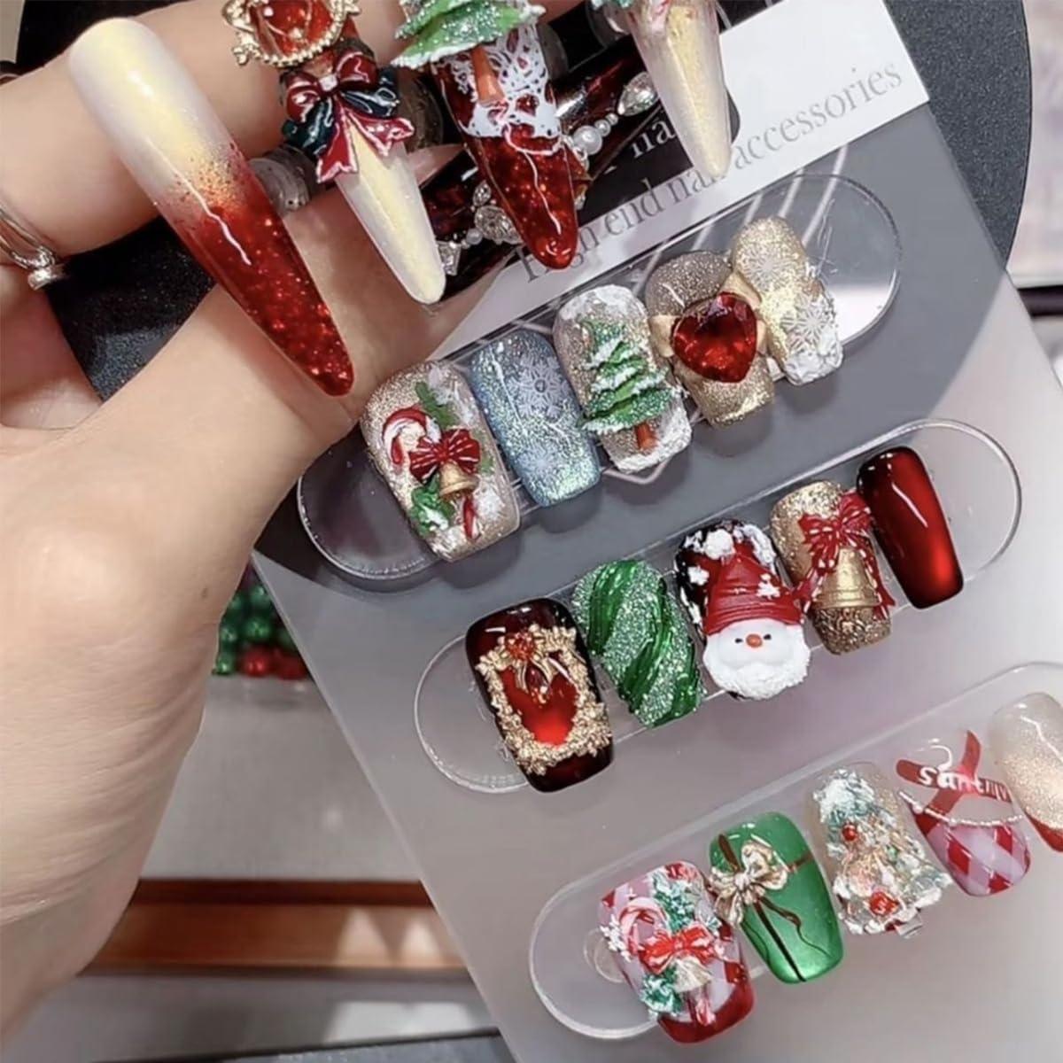 Molde de Uñas de Navidad Silicona PBPCGBW Copo de Nieve 3D