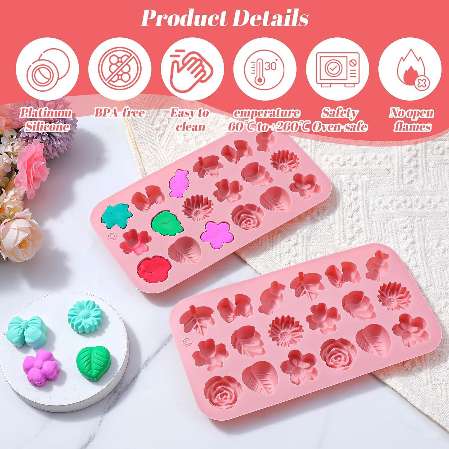 Moldes de Silicona para Caramelo Matwsec - 2 Piezas Flor