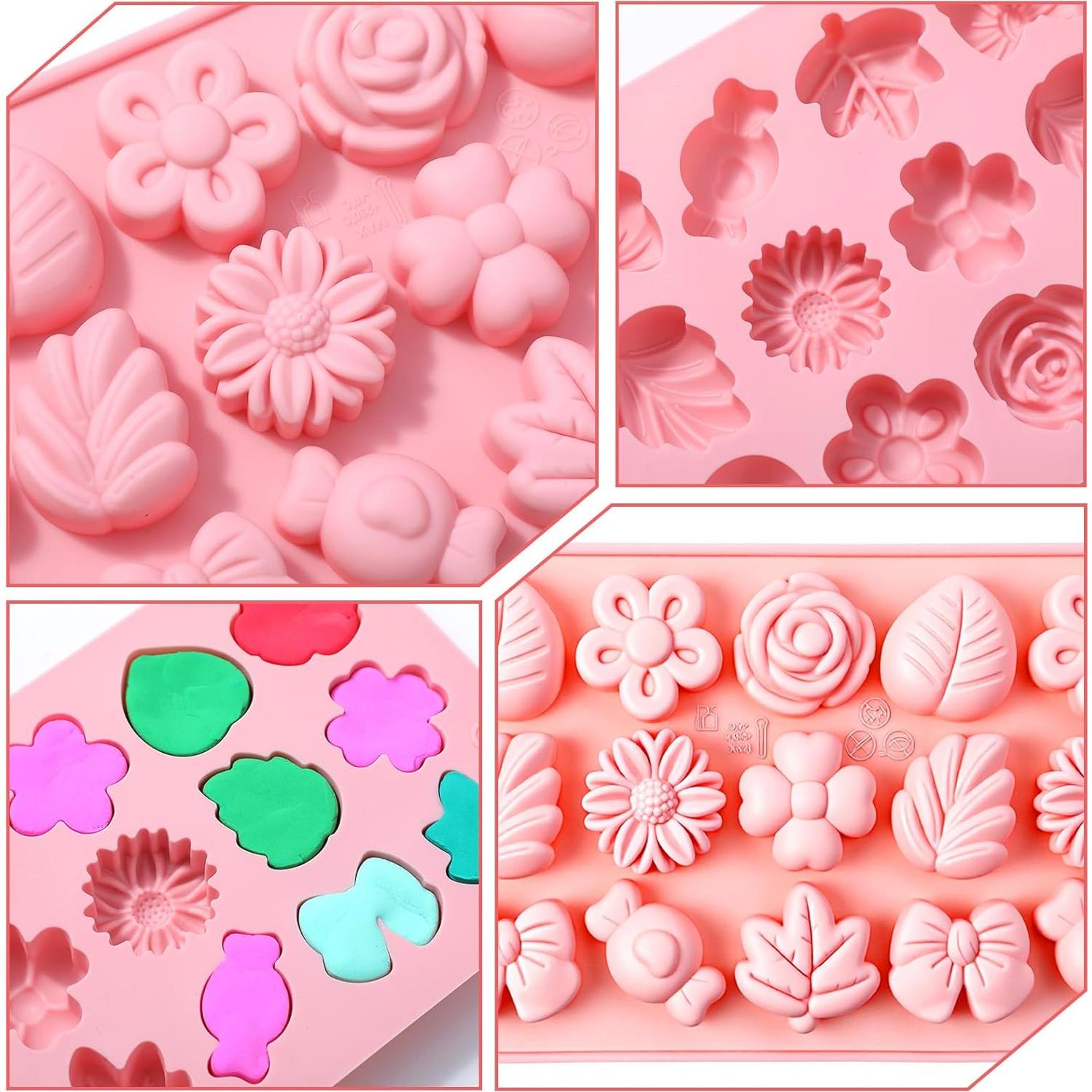 Moldes de Silicona para Caramelo Matwsec - 2 Piezas Flor