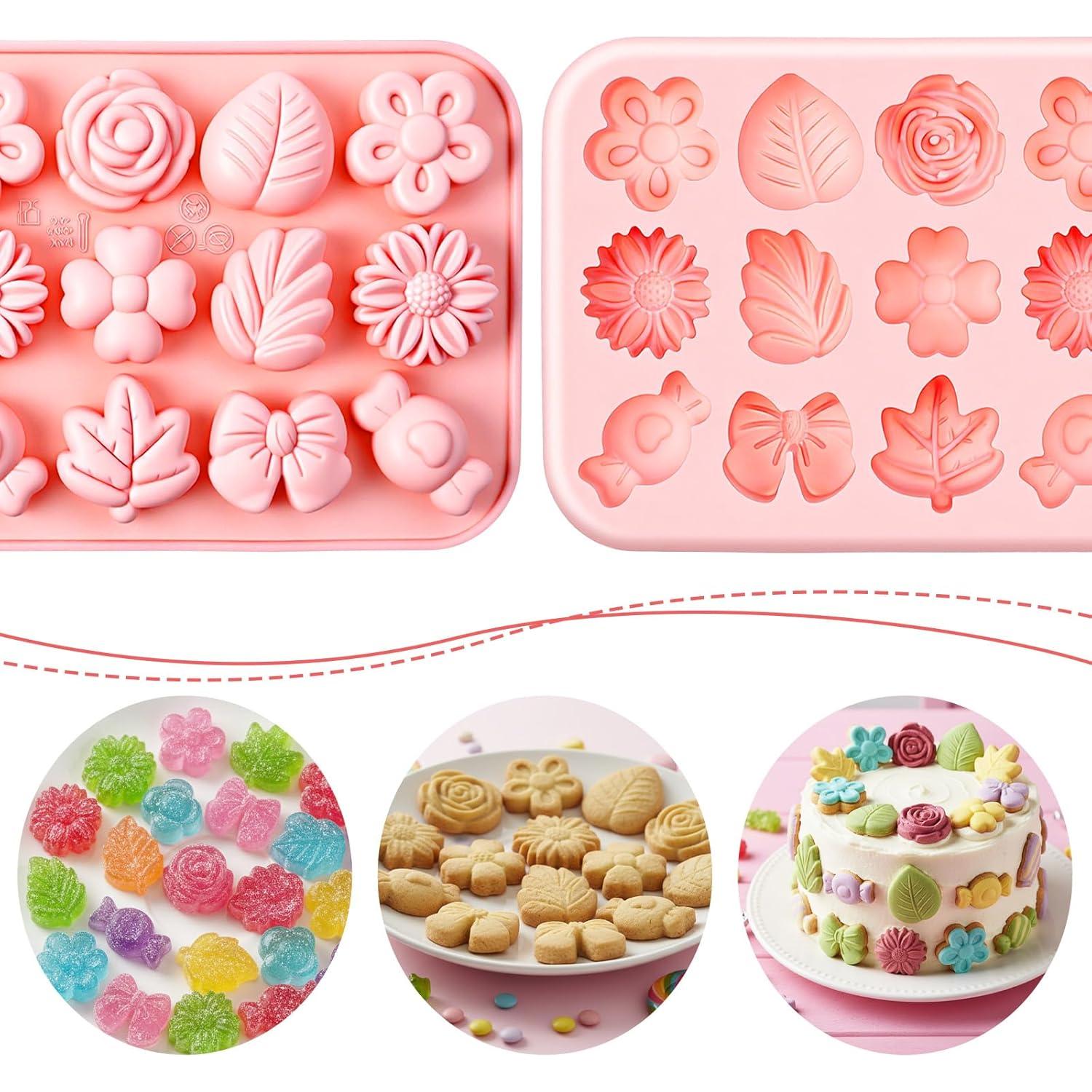 Moldes de Silicona para Caramelo Matwsec - 2 Piezas Flor