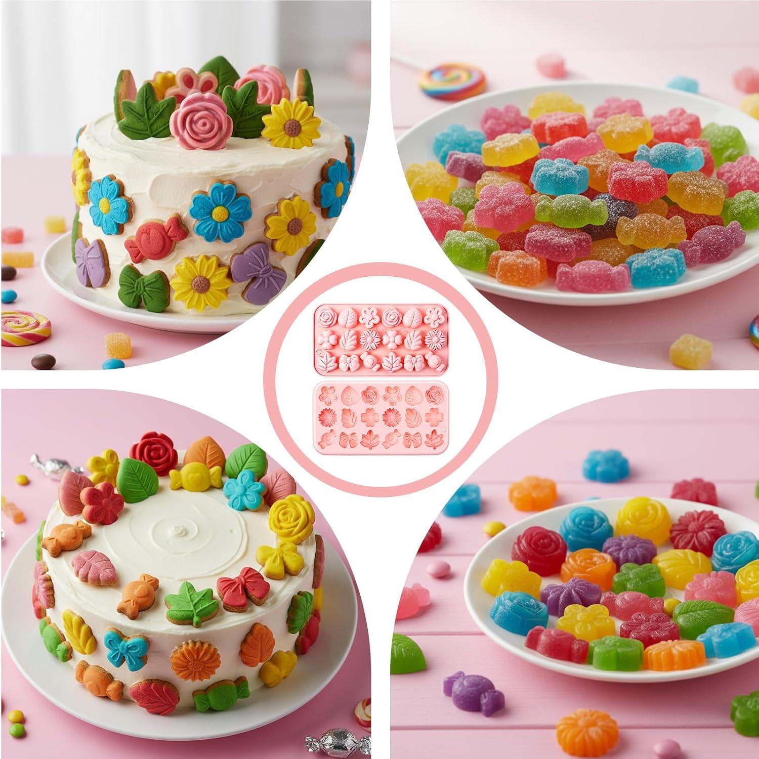 Moldes de Silicona para Caramelo Matwsec - 2 Piezas Flor