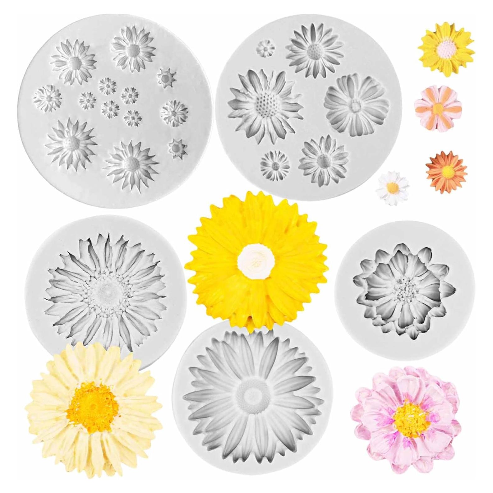 5 Moldes de Silicona KuuGuu para Flores de Pasteles DIY