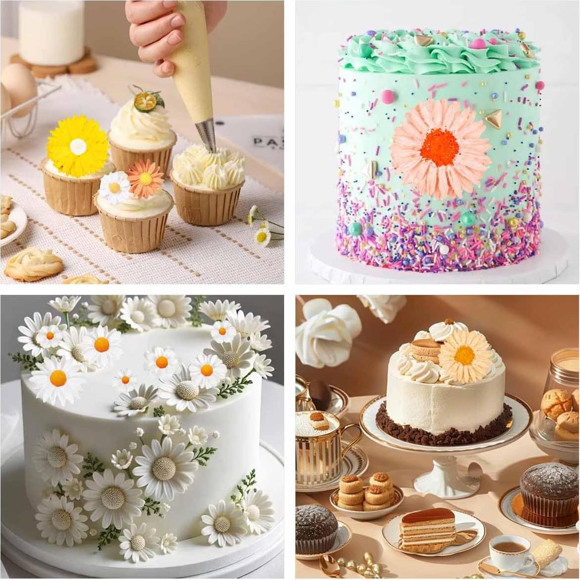 5 Moldes de Silicona KuuGuu para Flores de Pasteles DIY