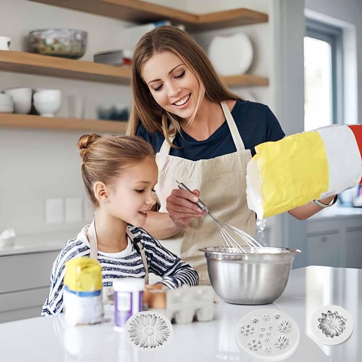 5 Moldes de Silicona KuuGuu para Flores de Pasteles DIY