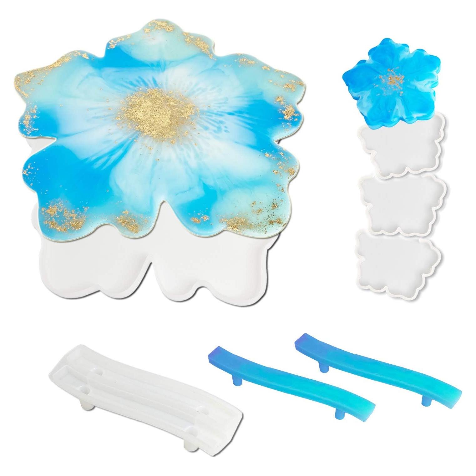 Moldes de Silicona HURIANIC para Resina - 3 Piezas Florales