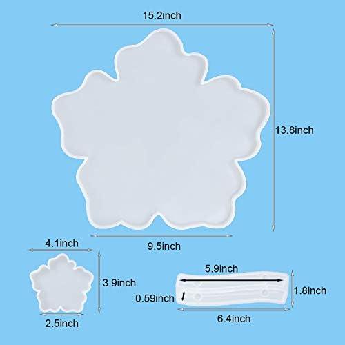 Moldes de Silicona HURIANIC para Resina - 3 Piezas Florales