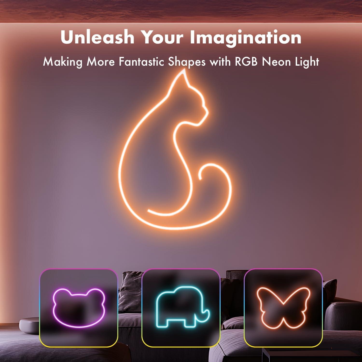 Tira de LED Neón RGB SILFU 5.99m Impermeable Control Remoto