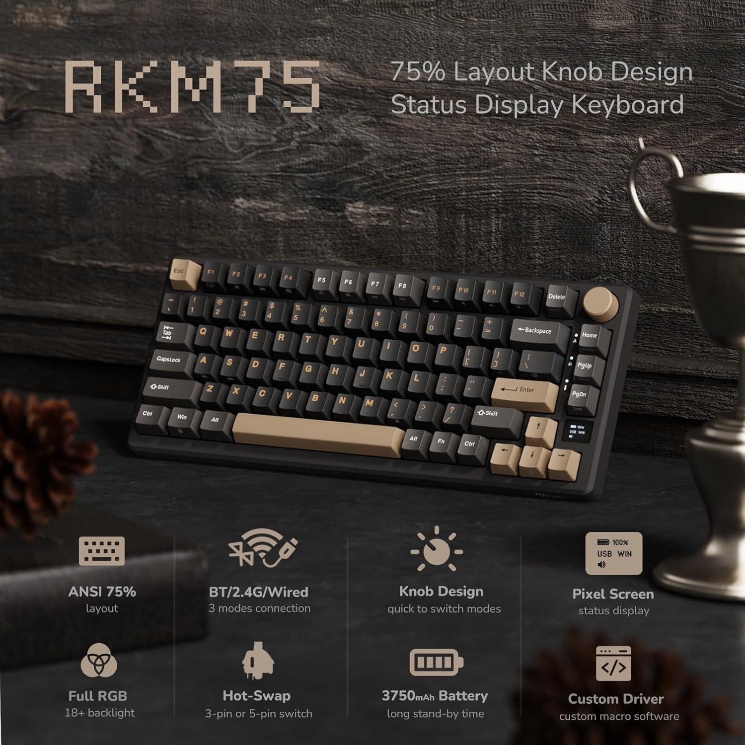 Teclado Mecánico RK Royal Kludge M75 75% RGB OLED