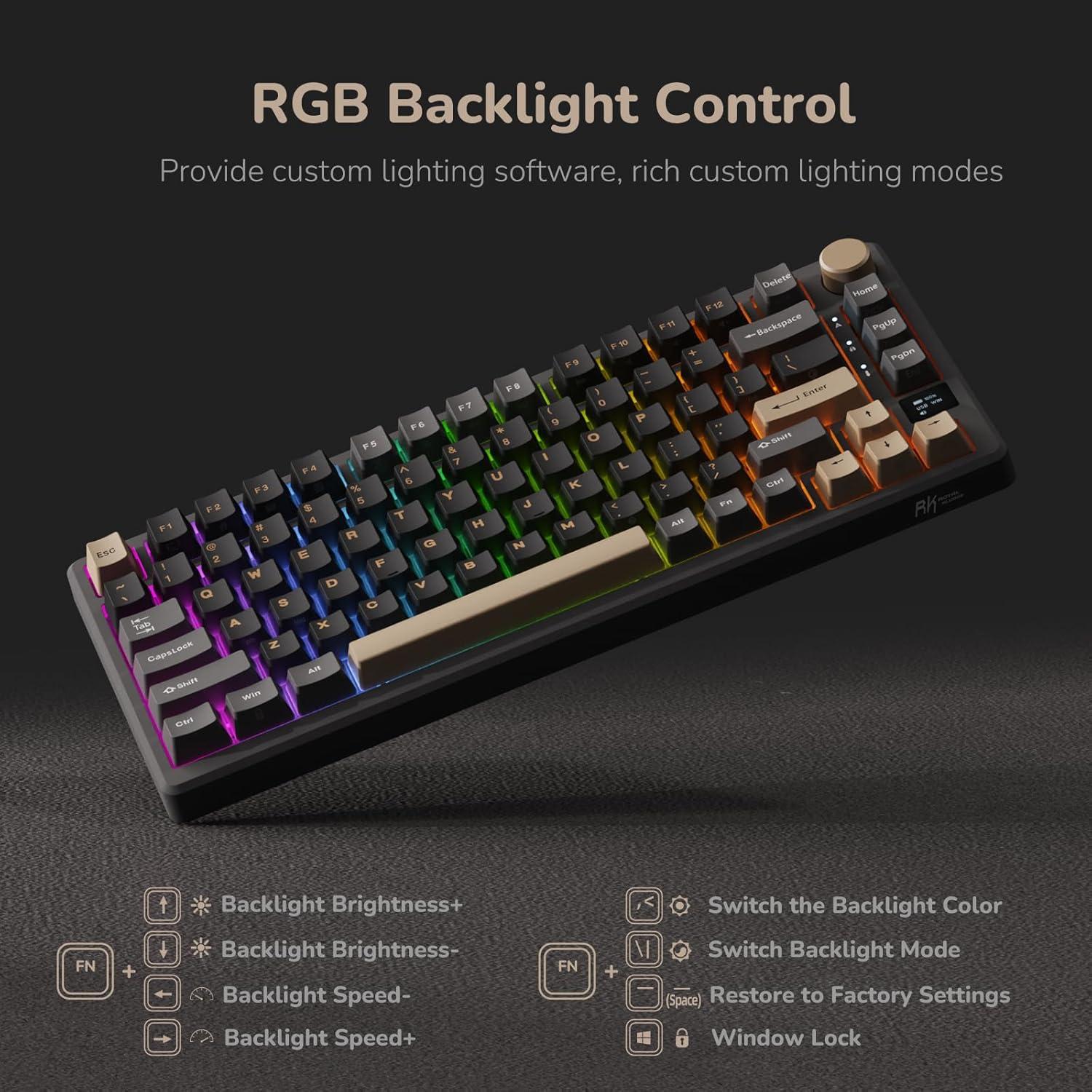 Teclado Mecánico RK Royal Kludge M75 75% RGB OLED