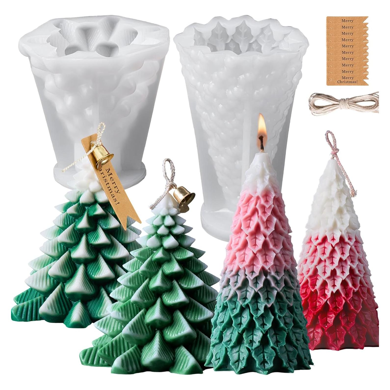 Set de 2 Moldes de Silicona Grandes Dacies para Velas Navidad 15.24 cm