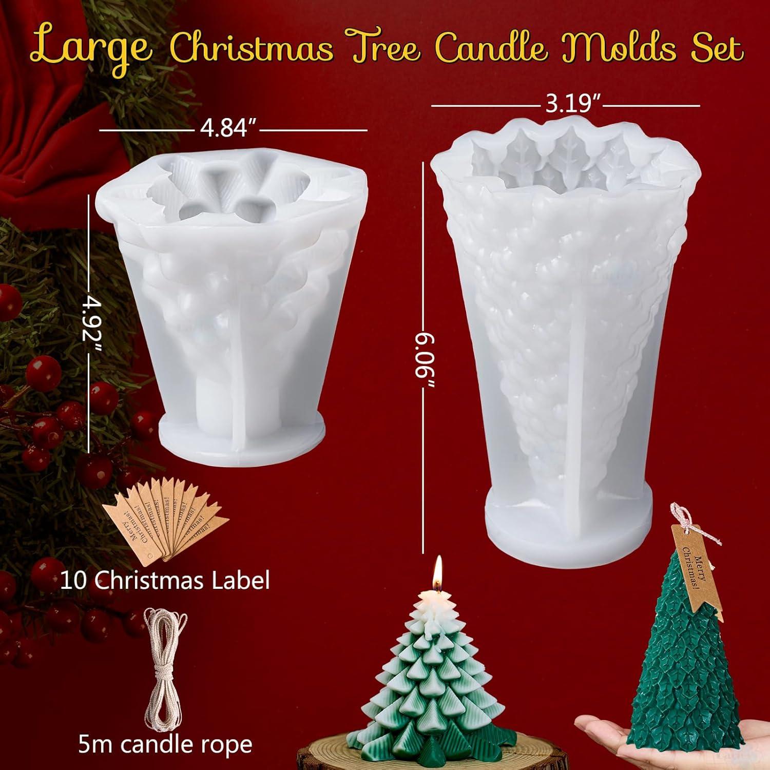 Set de 2 Moldes de Silicona Grandes Dacies para Velas Navidad 15.24 cm