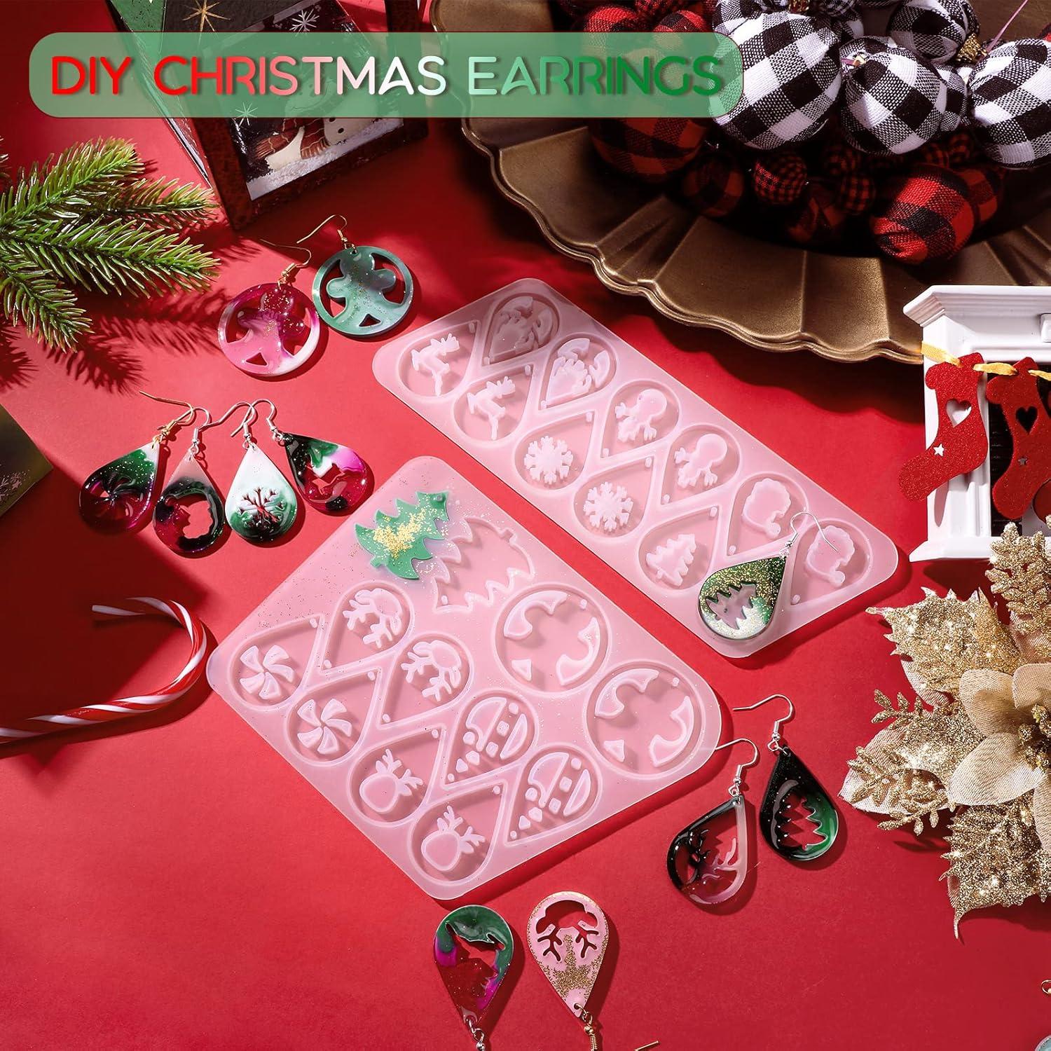 Kit de Moldes de Aretes de Navidad Didaey - 12 Piezas Silicona