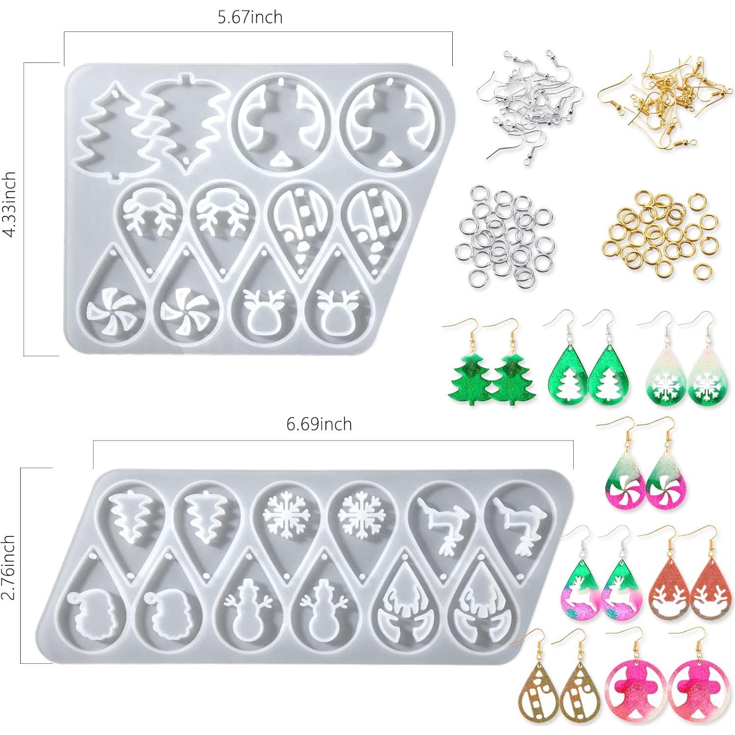 Kit de Moldes de Aretes de Navidad Didaey - 12 Piezas Silicona