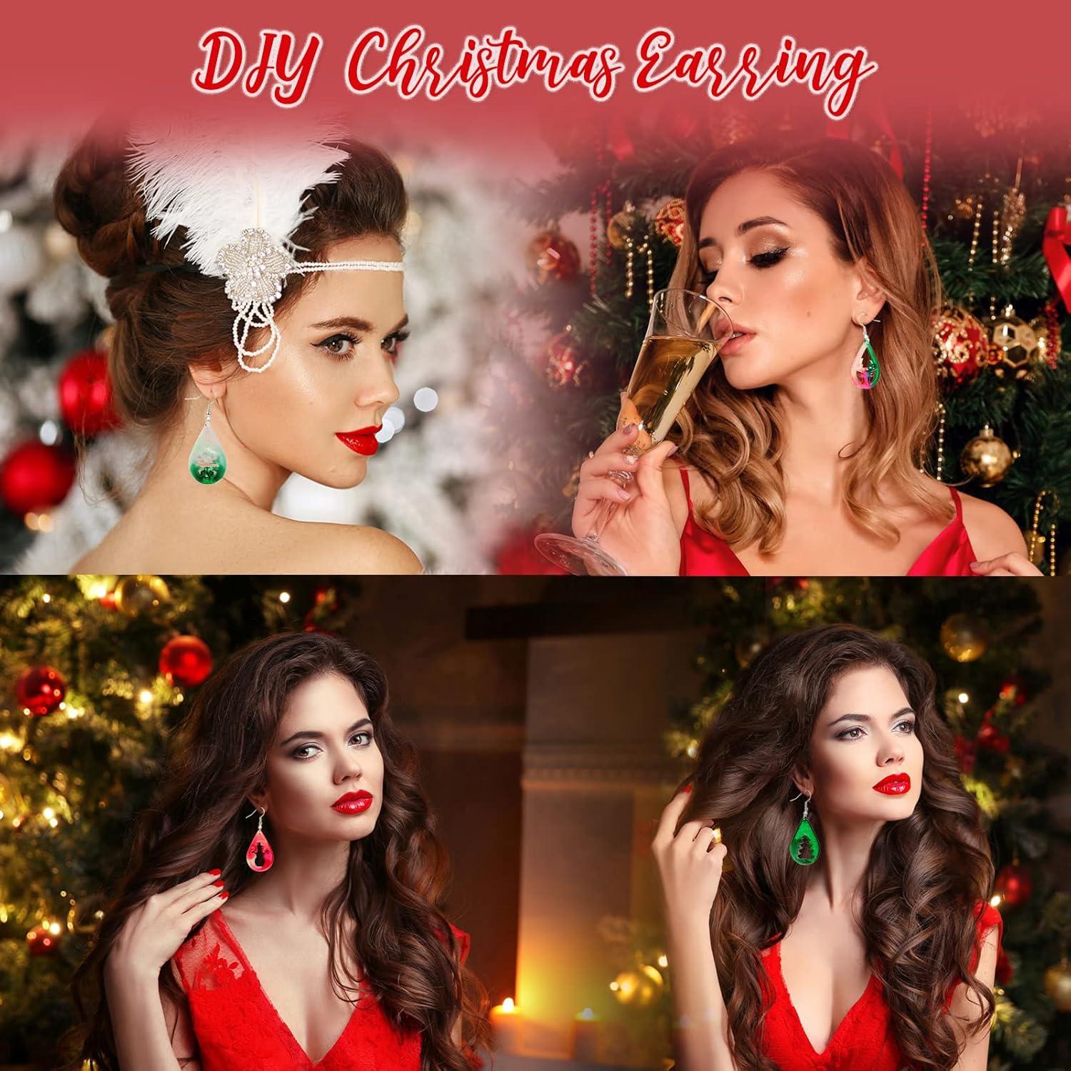 Kit de Moldes de Aretes de Navidad Didaey - 12 Piezas Silicona