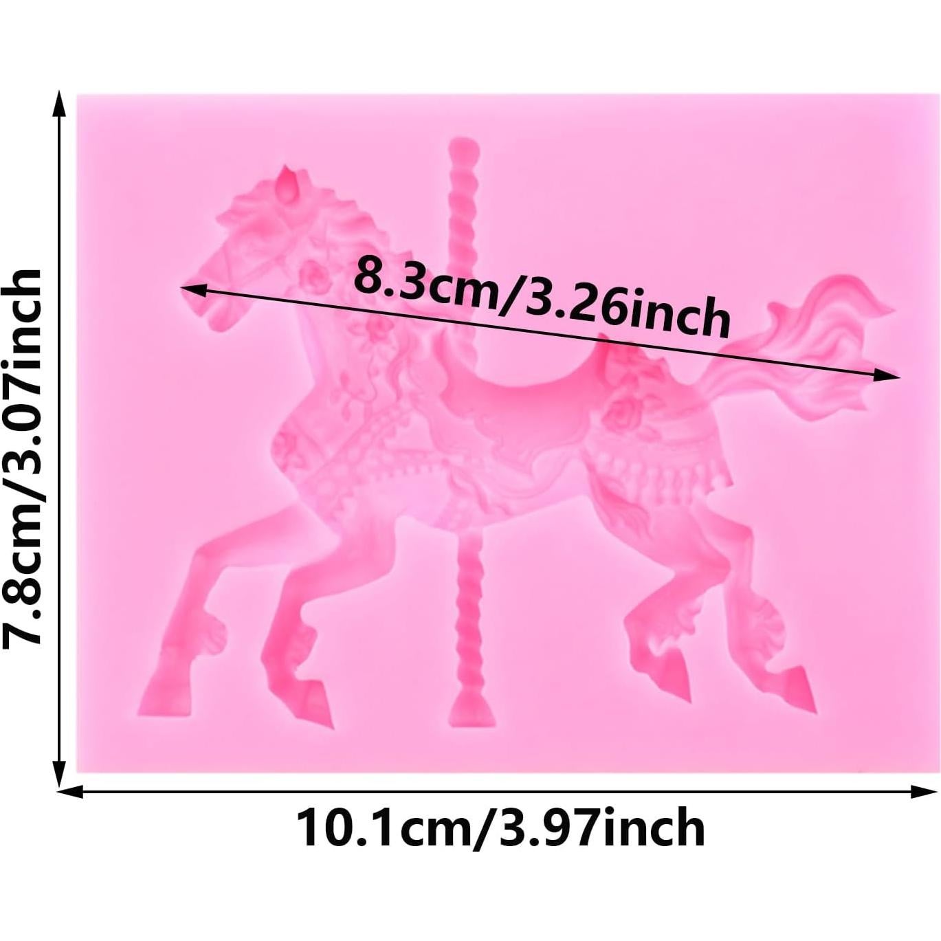Molde de Silicona 3D Caballo de Carrusel XMOLDNMS 10x7 cm