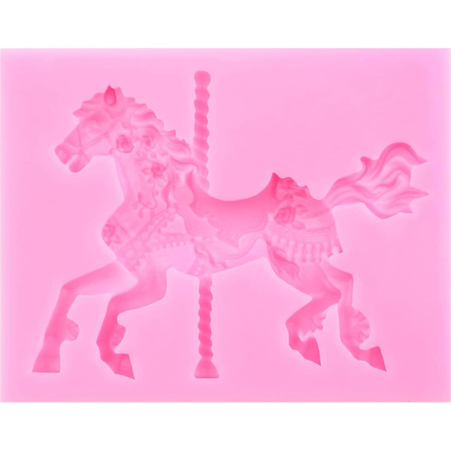 Molde de Silicona 3D Caballo de Carrusel XMOLDNMS 10x7 cm