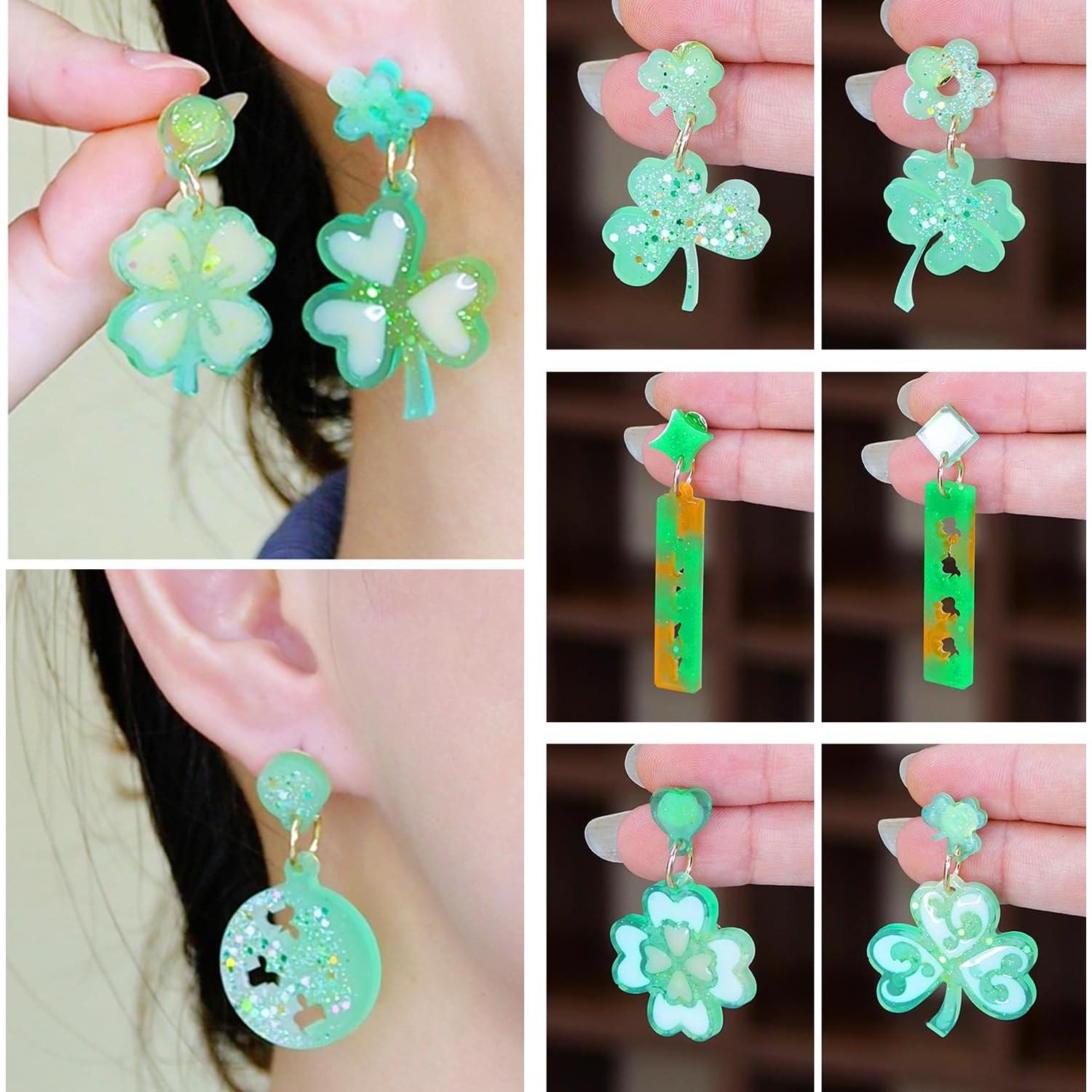 Kit de Moldes de Pendientes de Resina XBYzuzi - Día de San Patricio