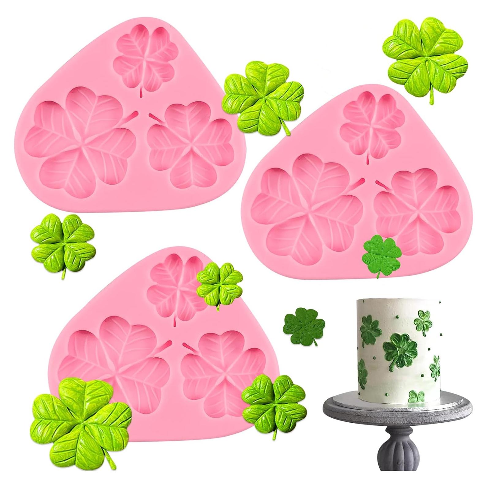 Moldes de Silicona ICOCONG Trébol de Cuatro Hojas 3 Pcs