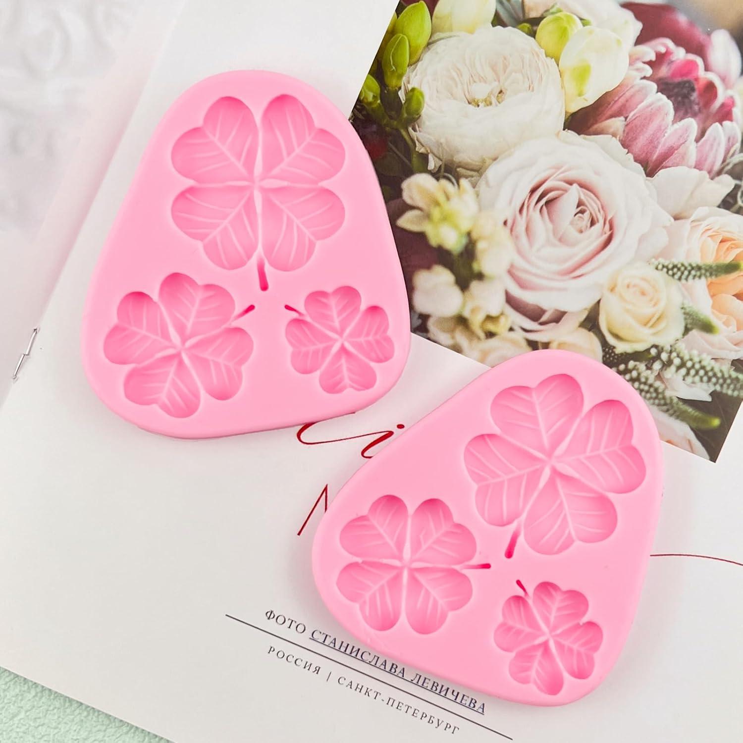 Moldes de Silicona ICOCONG Trébol de Cuatro Hojas 3 Pcs