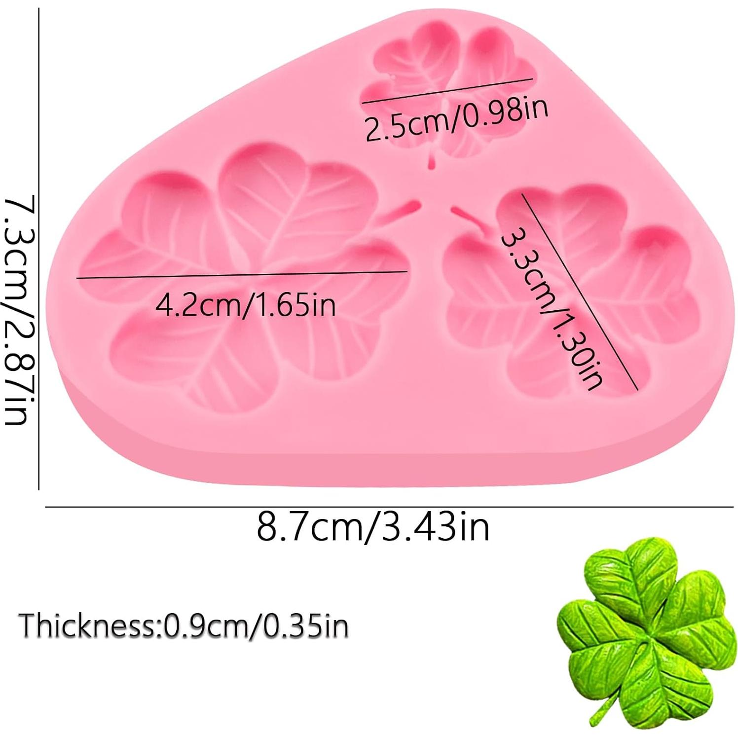 Moldes de Silicona ICOCONG Trébol de Cuatro Hojas 3 Pcs