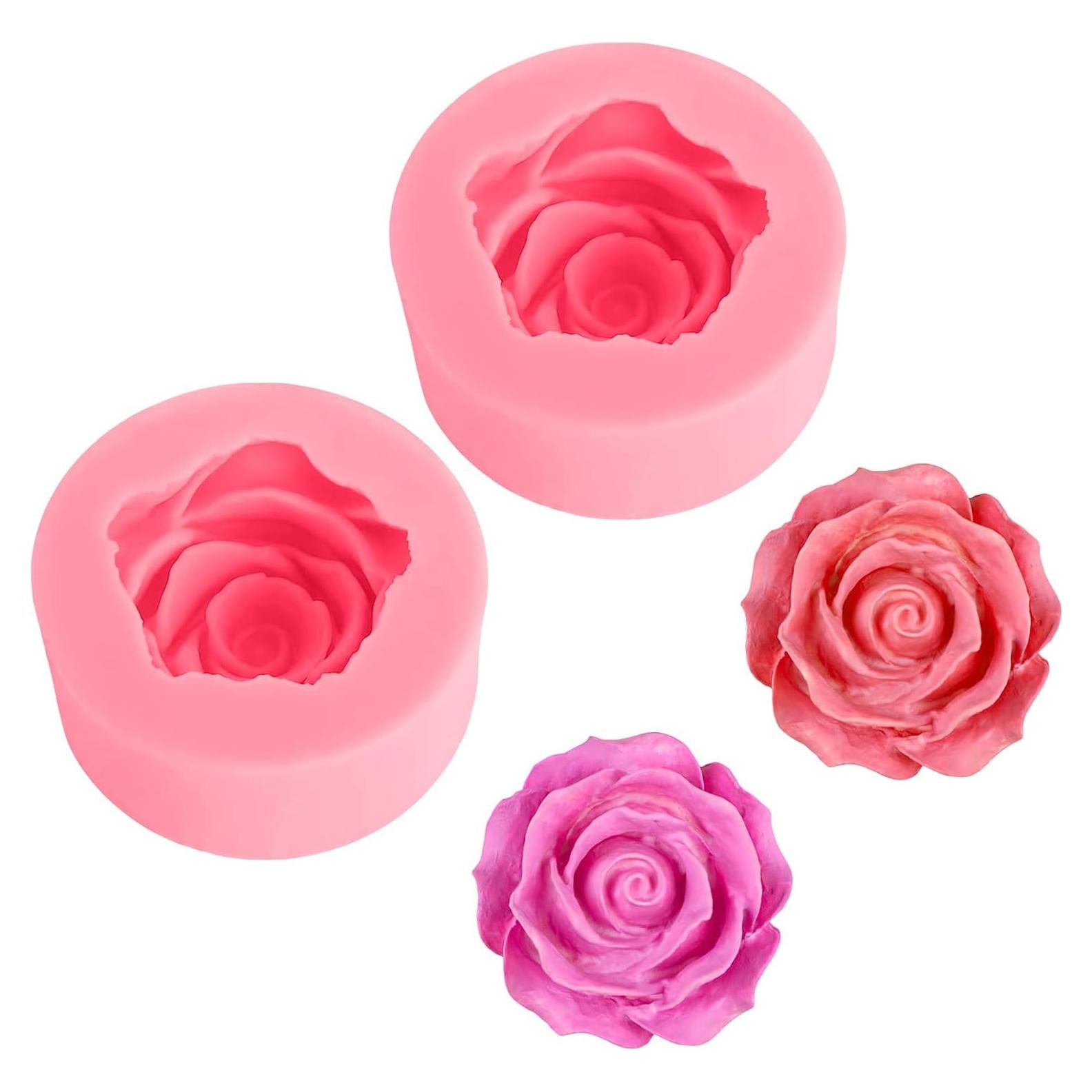 Moldes de Silicona para Flores KBPNO - 2 Piezas Rosa 5.6x5.6cm