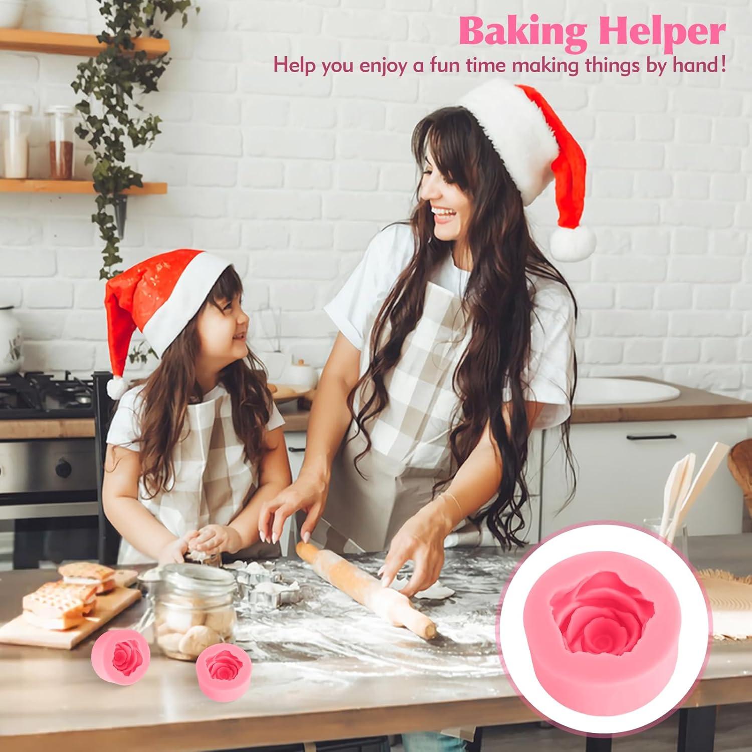 Moldes de Silicona para Flores KBPNO - 2 Piezas Rosa 5.6x5.6cm