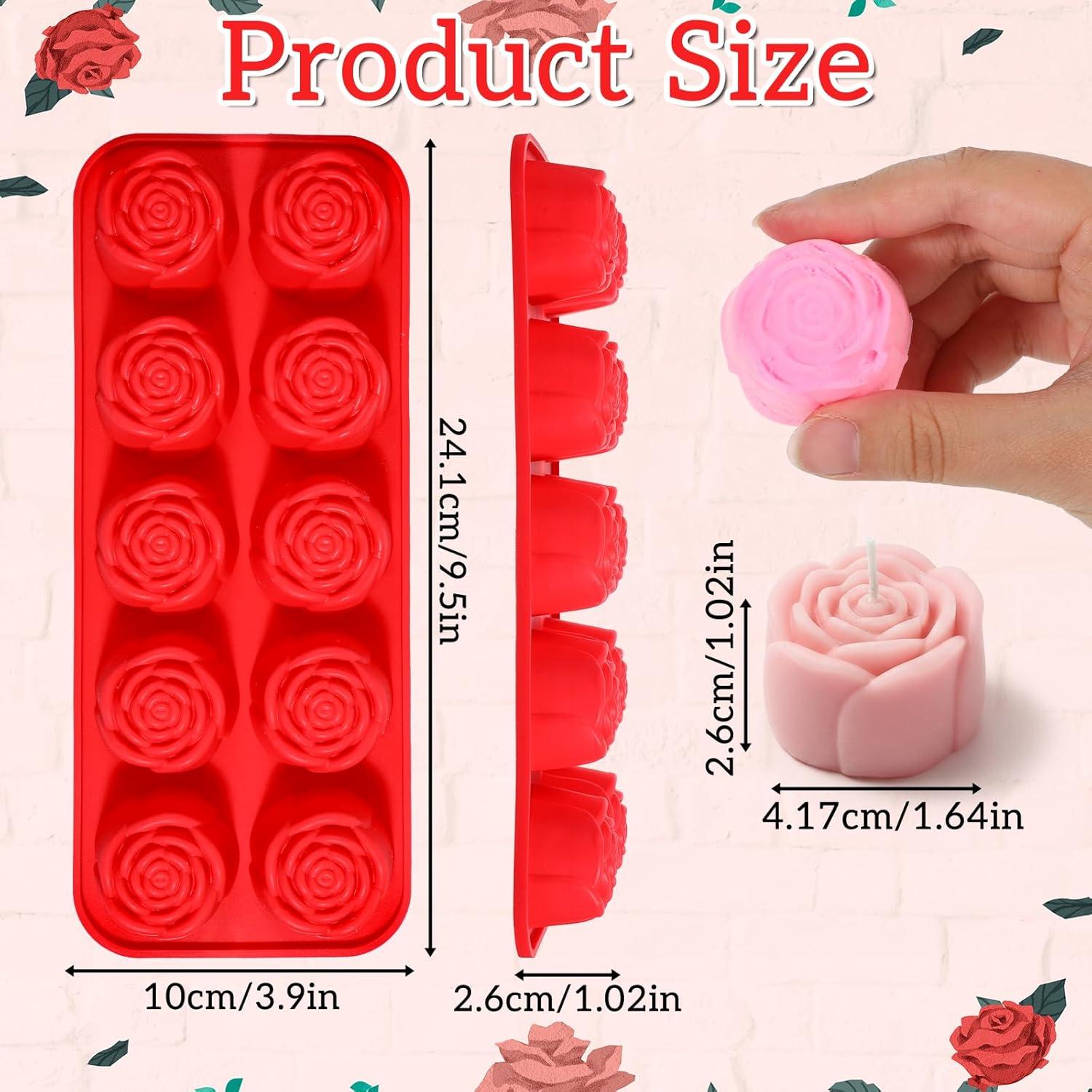 Moldes de Rosa de Silicona Xyembu - 2 Pcs, 10 Cavidades