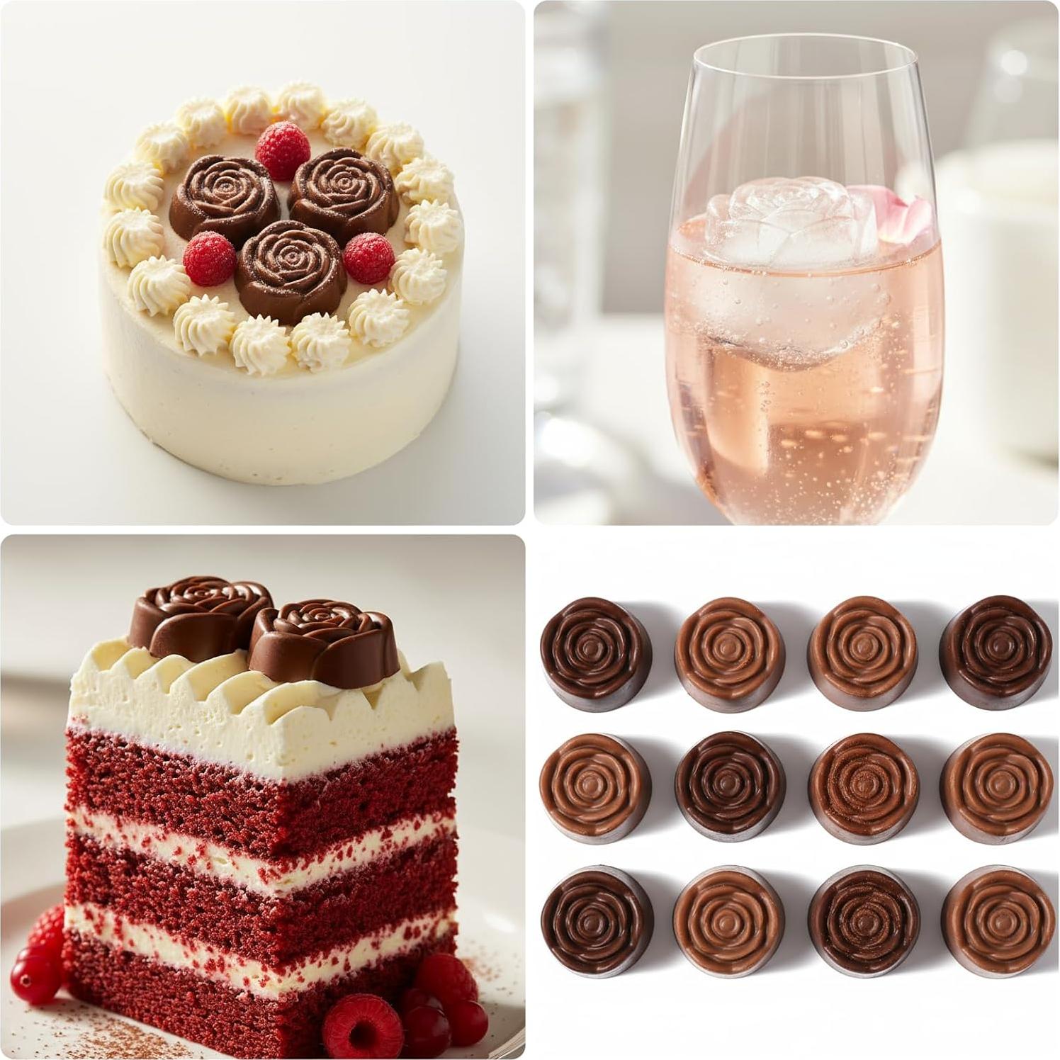 Moldes de Rosa de Silicona Xyembu - 2 Pcs, 10 Cavidades