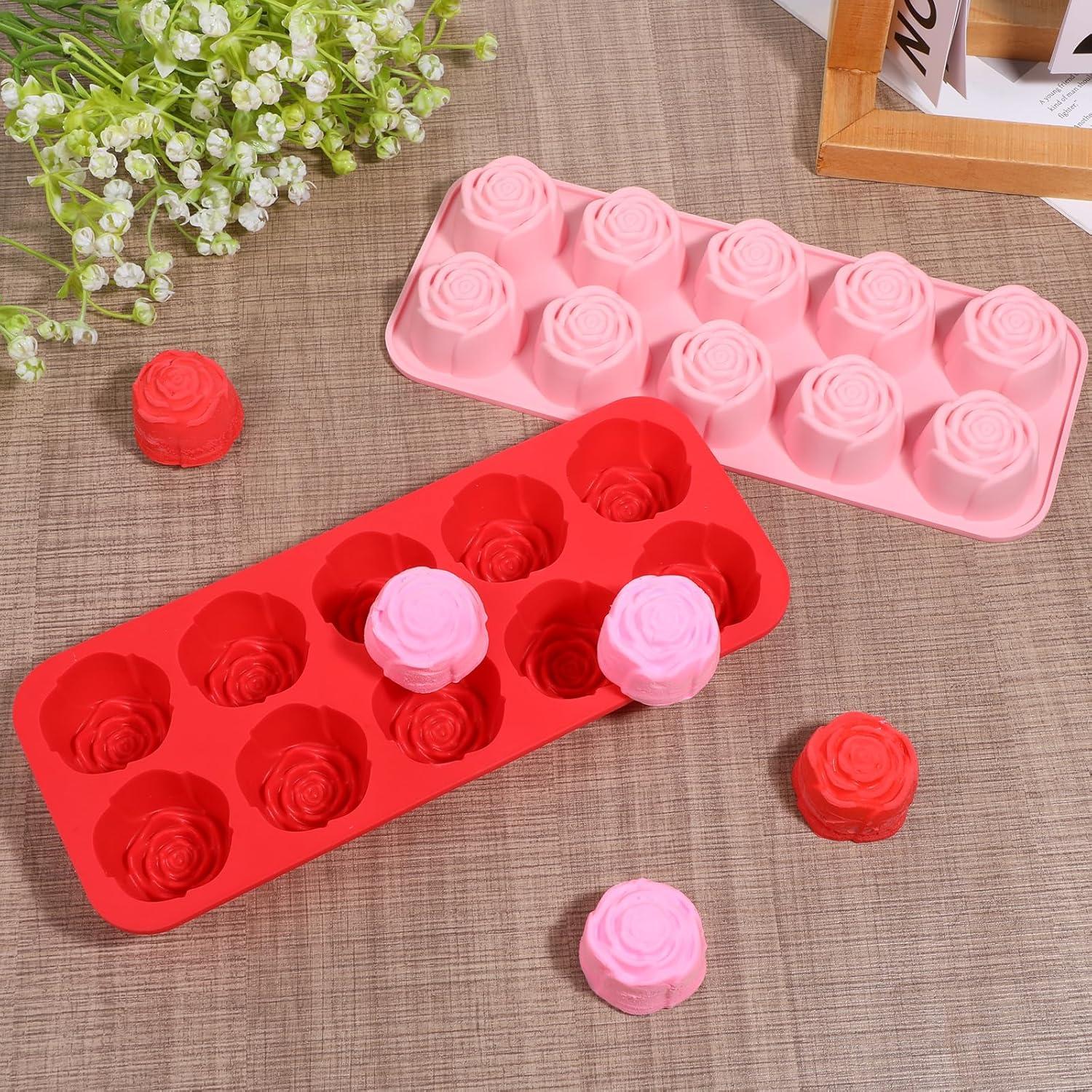 Moldes de Rosa de Silicona Xyembu - 2 Pcs, 10 Cavidades