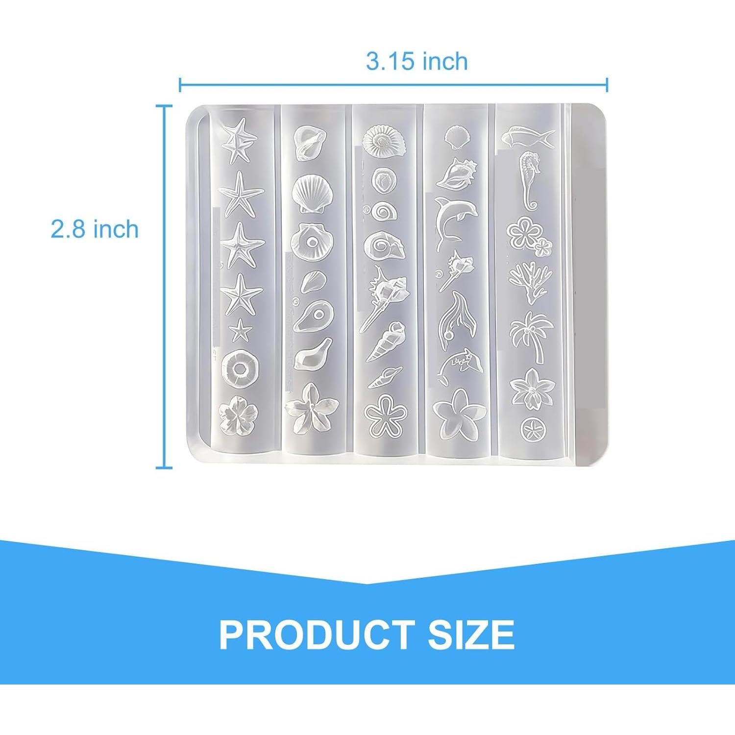 Moldes de Uñas 3D ZGGAZCA Silicona Conchas Oceánicas