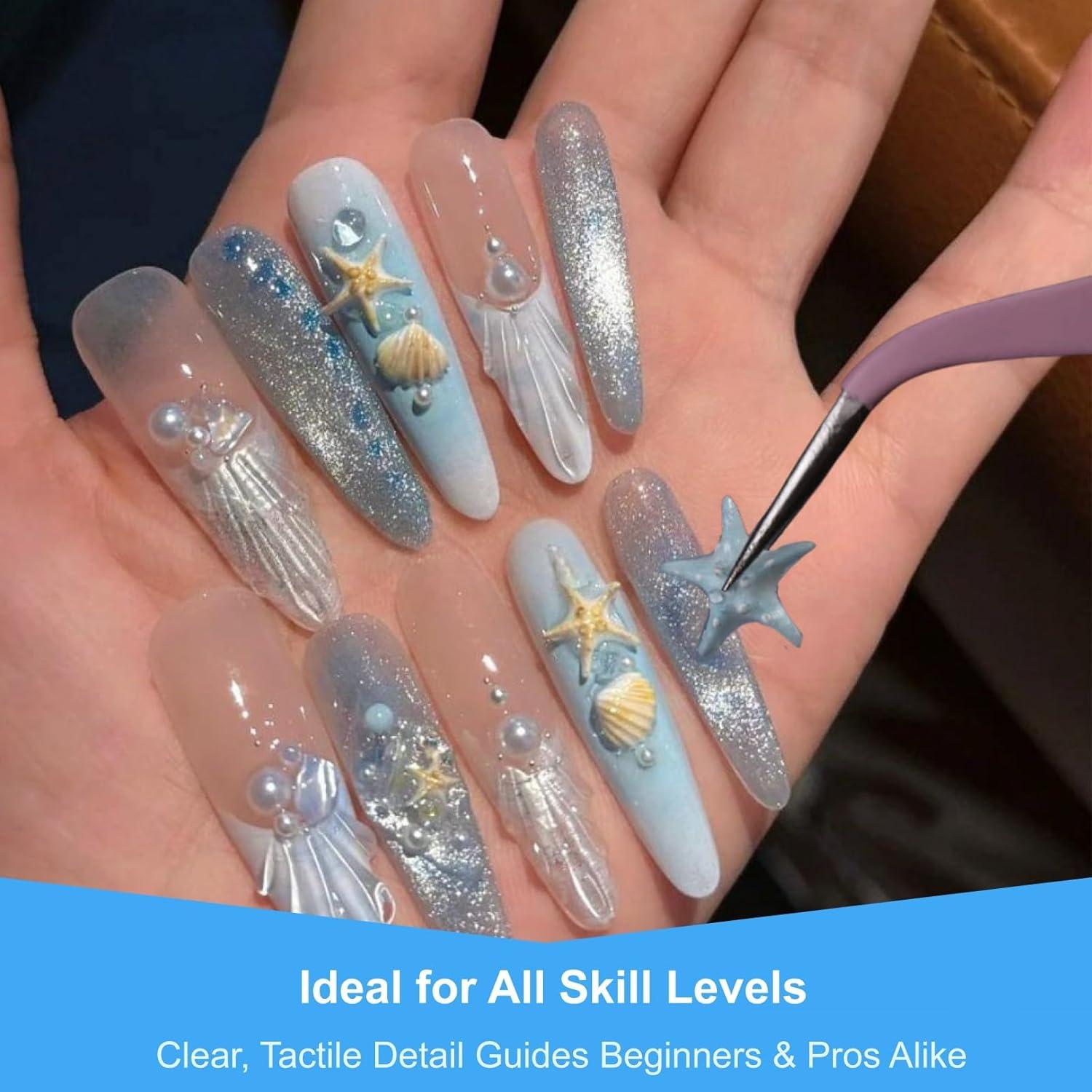 Moldes de Uñas 3D ZGGAZCA Silicona Conchas Oceánicas