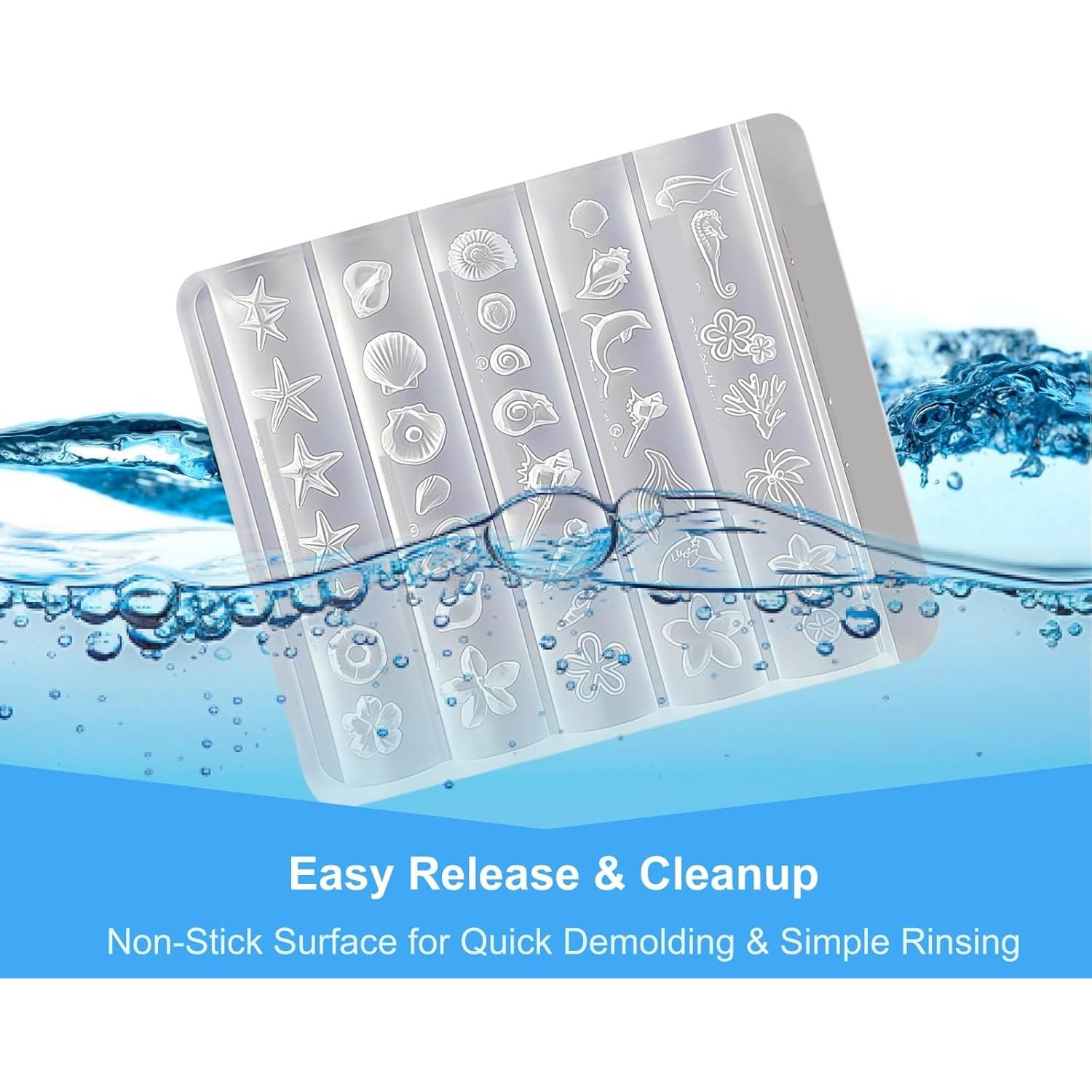 Moldes de Uñas 3D ZGGAZCA Silicona Conchas Oceánicas