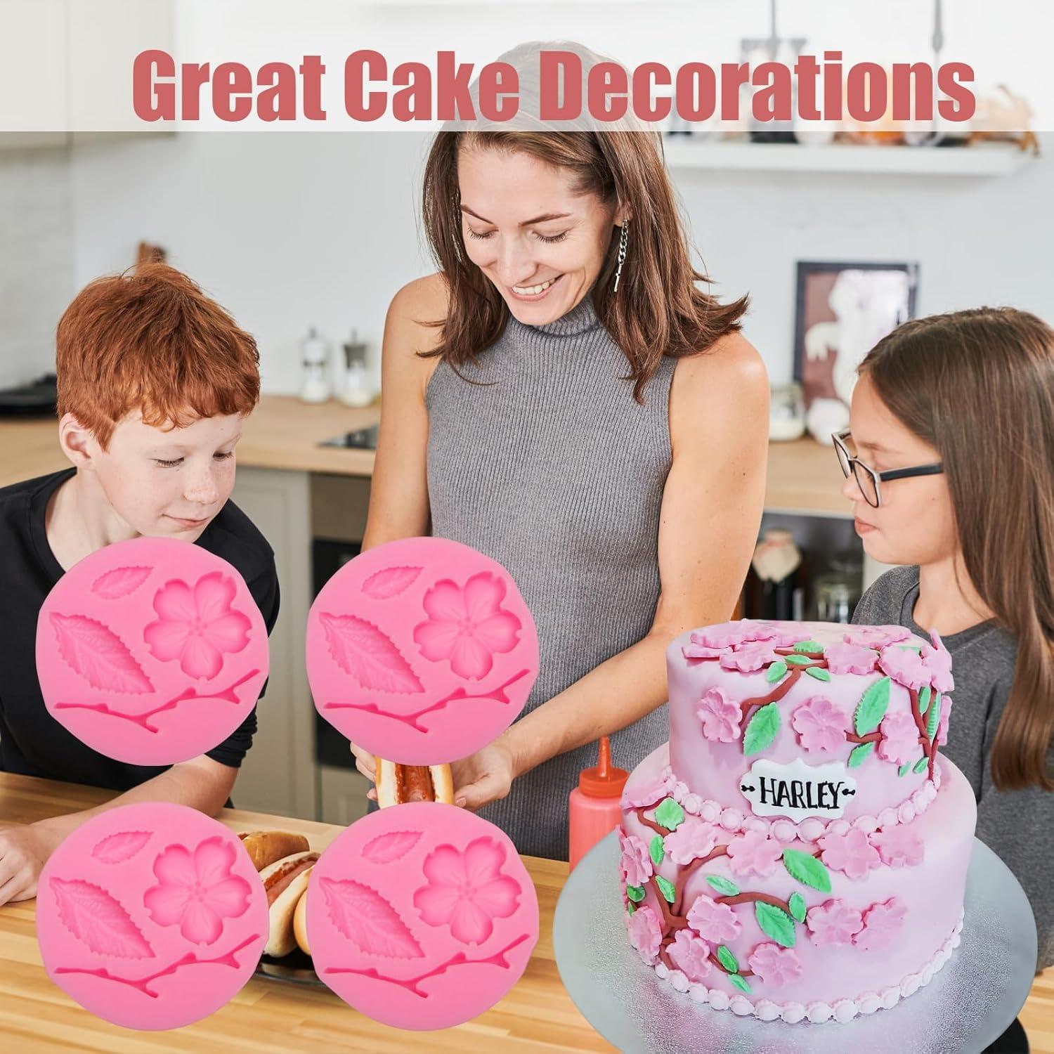 Moldes de Silicona en Forma de Flor YWZBOMOLD 4 Pcs