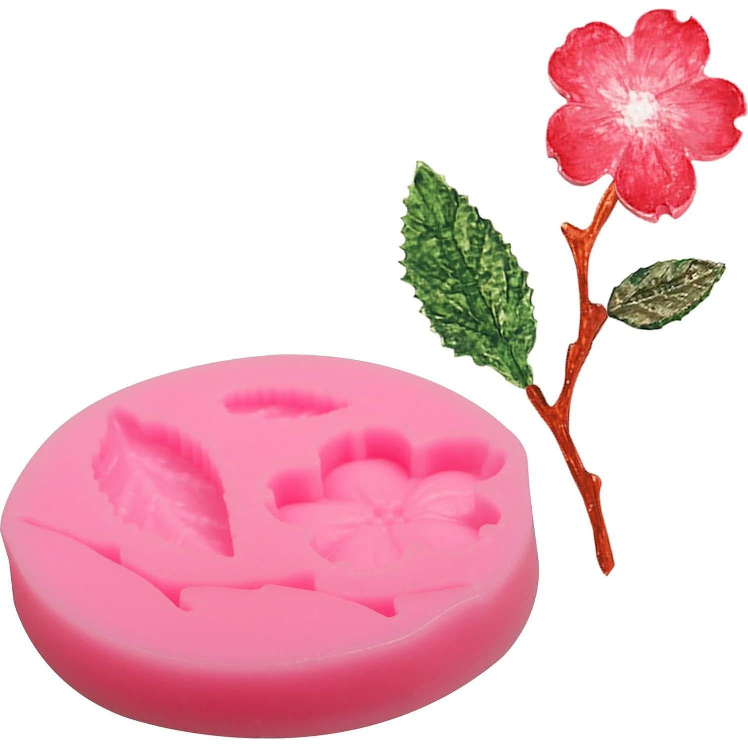 Moldes de Silicona en Forma de Flor YWZBOMOLD 4 Pcs