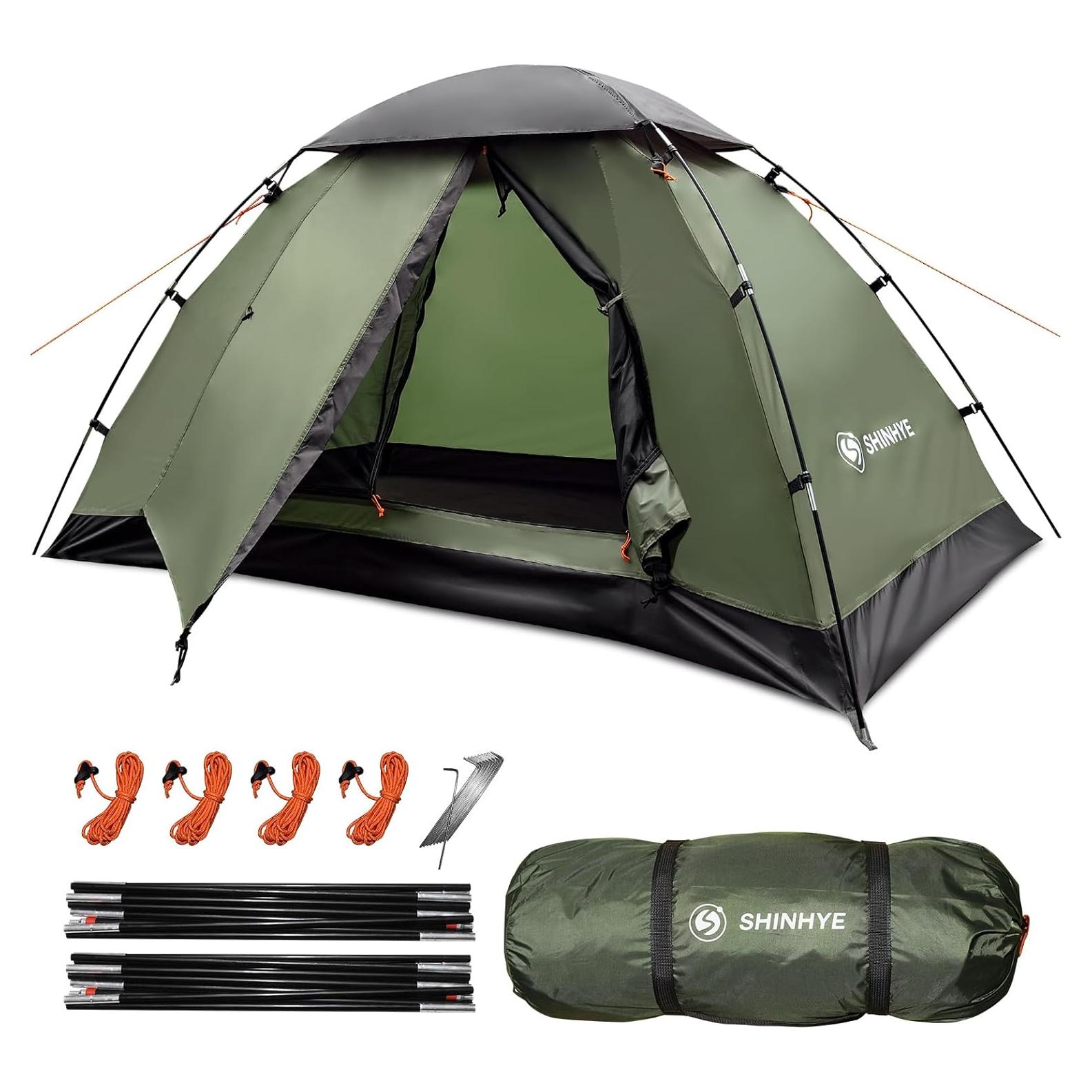 Tienda de Camping ShinHye Verde 1 Persona Impermeable 3 Estaciones