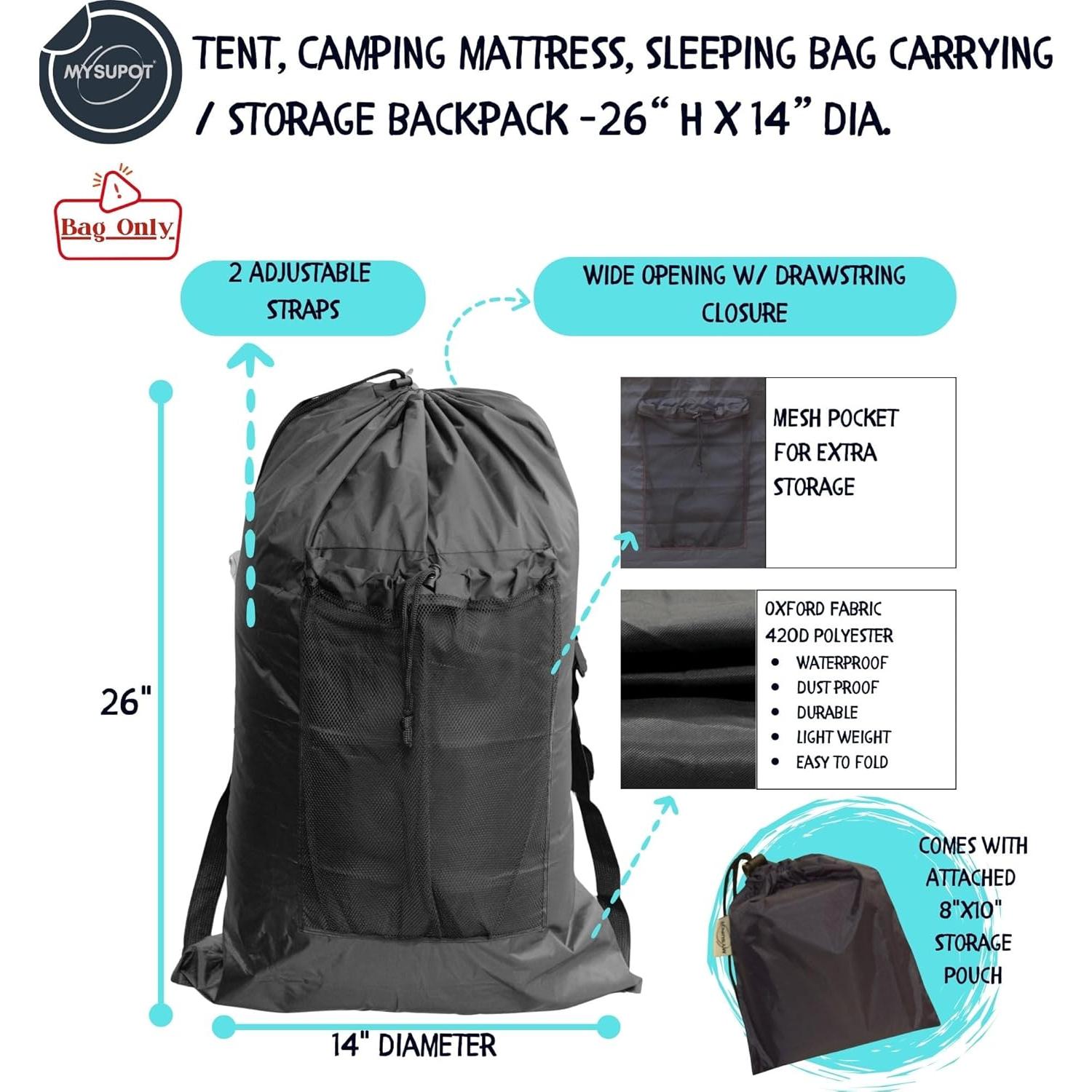 Bolsa de Almacenamiento MYSUPOT Negra 50.8x15.2x71.1 cm